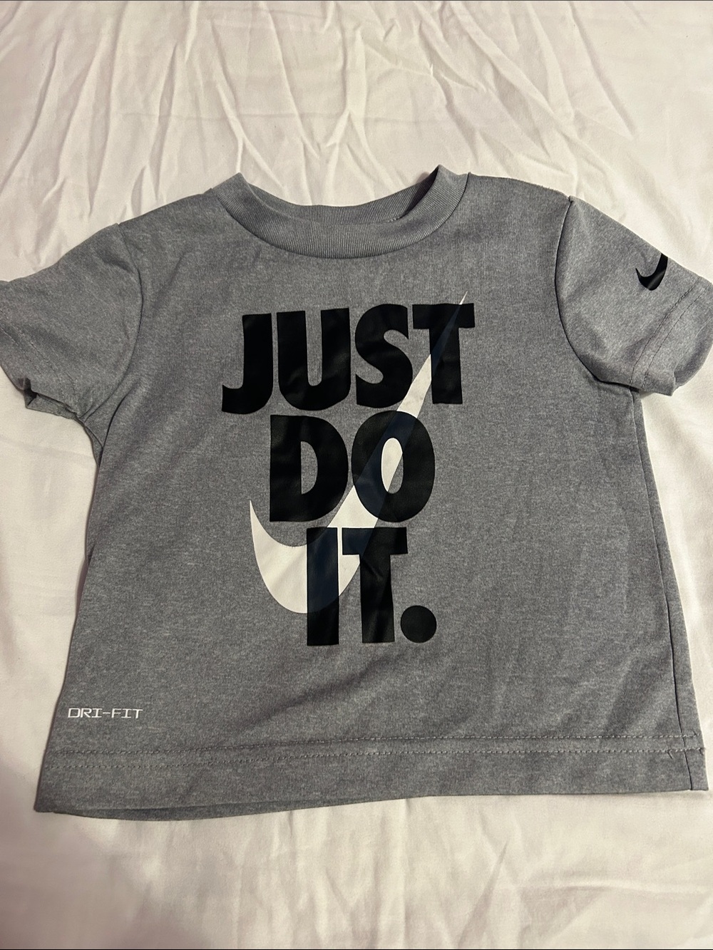 Nike Gray 'Just Do It' Short Sleeve Tee for Kids